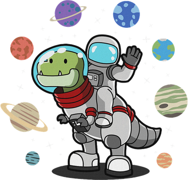Dinosaur Astronaut & Planets Space & Dino Space Toddler Long Sleeve