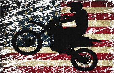 Dirt Bike Usa Flag Motocross American Flag Baby Bodysuit
