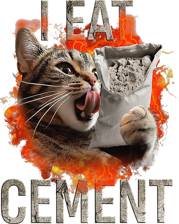 I Eat Cement Cursed Cat Funny Oddly Specific Dank Meme Hat