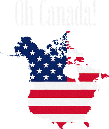 Funny Trump Oh Canada! Usa Canada Map 51st State Women's T-Shirt