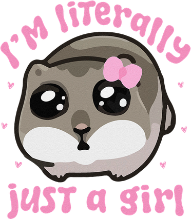 Funny IM Literally Just A Girl Sad Hamster Meme Pin.K Ribbon Kids Hoodie