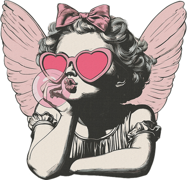 Retro Cupid Valentine Day Cute Vintage Cupid Blowing Bubble Coaster