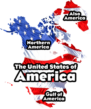 Donald Trump American Flag Canada Greenland Gulf Map Santa Hat