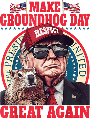 Funny Cool Trump Groundhog Make Groundhog Day Great Again Button