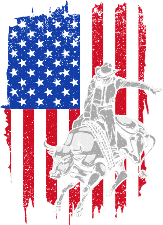 Cool American Rodeo Bull Rider Design Women Kids Long Sleeve Shirt