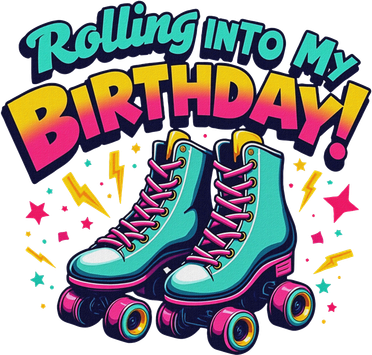 Rolling Into My Birthday Retro Design Roller Skates Hat