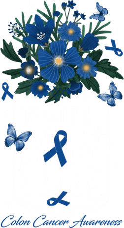 Faith Love Cure Colon Cancer Awareness Day Dark Blue Ribbon Cool Gift Polo