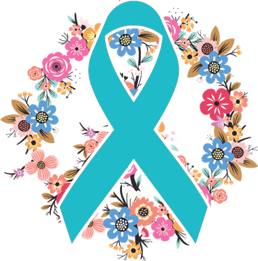 Flower Crown Teal Ribbon Ovarian Cancer Awareness Meaningful Gift Women's T-Shirt
