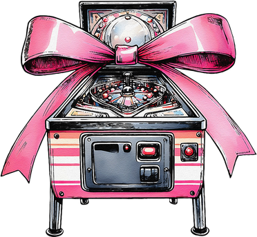 Coquette Bow Pinball Arcade Game Pin.K Ribbon Mom Girl Kids Long Sleeve Shirt