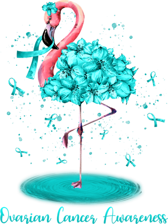 Flamingo Ribbon Ovarian Cancer Awareness Toddler T-Shirt