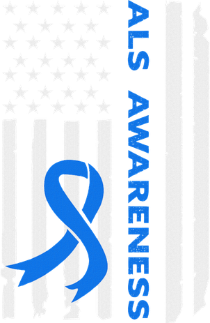 Als Awareness Blue Ribbon American Flag Women's Hoodie