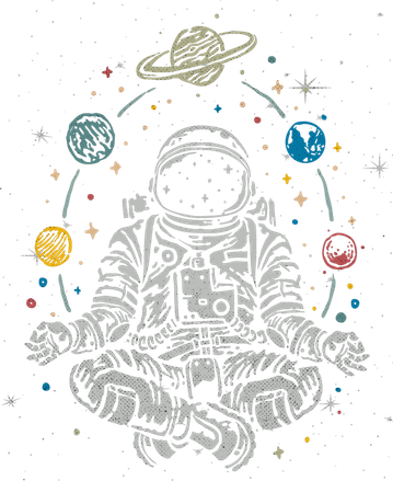 Vintage Lotus Meditating Astronaut Zen Yoga Planets Universe Gift Mousepad