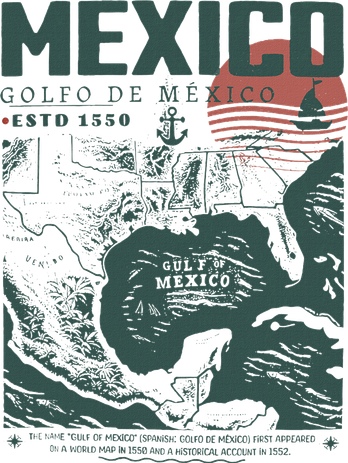 Gulf Of Mexico 1550 Historic Map Women's T-Shirt