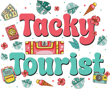 Funny Tourist Costume Tie Dye Tacky Traveler Tacky Tourist The Baniff Cuffed Pom Beanie
