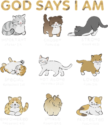 God Says I Am Cat Cute Cats Lover Bible Verse Christian Sweatshirt
