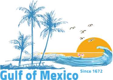 Gulf Of Mexico Since 1672 Retro Vintage Beach Sunset Women's Long Sleeve Shirt