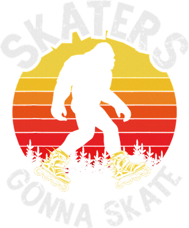 Skaters Gonna Skate Funny Bigfoot Roller Skater Skating Love Toddler T-Shirt