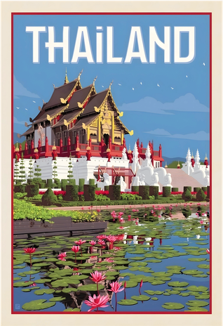 Thailand Vintage Travel Poster Tote Bag