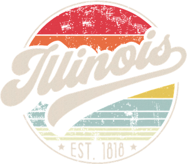 Retro Illinois Home State Il Cool 70s Style Sunset Women's Long Sleeve Shirt