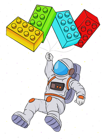 Space Astronaut Master Builder Building Blocks Apron