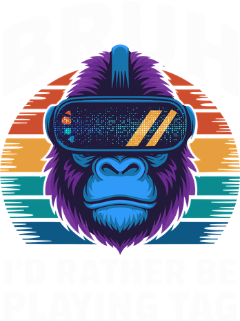 Funny Bruh I Rather Be Playing Tag Gamer Gorilla T-Shirt
