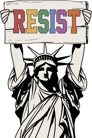 Liberal Resist Statue Of Liberty With Resist Feminist Coaster