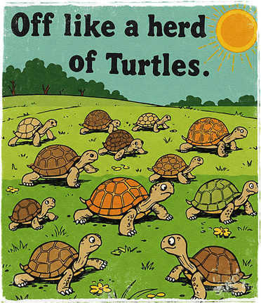 Off Like A Herd Of Turtles! Funny Family Saying Kids T-Shirt