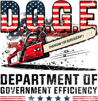 Chainsaw For Bureaucracy Funny D.O.G.E Vintage Usa Flag Button