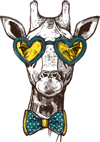 Love Giraffe Glasses Wildlife Wild Animal Gift Kids T-Shirt