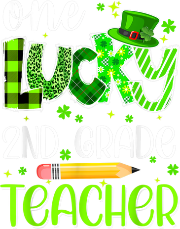 One Lucky 2nd Grade Teacher Pencil Shamrock St Patricks Day Women's Sweatshirt
