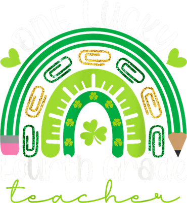One Lucky 4th Grade Teacher Rainbow St Patrick Day Coaster