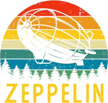 Retro Vintage Zeppelin 70s 80s Dirigible Airship Gift Button