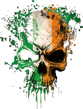 St Patricks Day Skull Irish Flag Teens Polo
