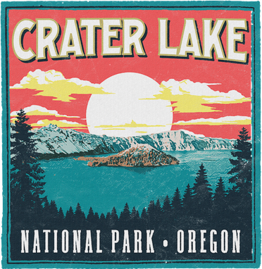 Crater Lake National Park Oregon Vintage Vibe Graphic 11oz C Handle Ceramic Mug