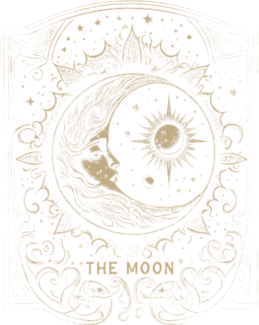 The Moon Tarot Card Goth Emo Occult Graphic Women Bucket Hat