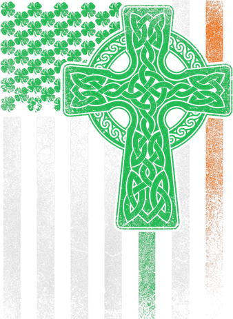 Irish American Flag Ireland Flag St Patricks Day Gift Cross Kids Sweatshirt
