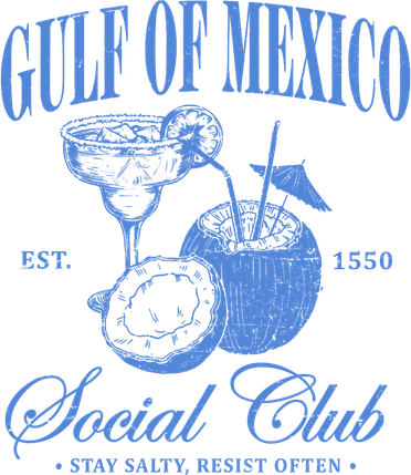 Gulf Of Mexico Vintage Social Club Est 1550 Button