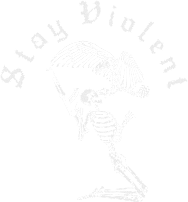 Skeleton Stay Violent 90s Halloween Spooky Skull Button