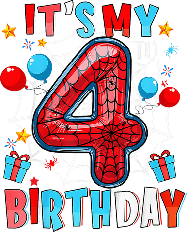 It'S My 4th Birthday Spider Theme Party Boy Birthday Present Doggie Tank