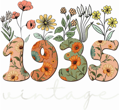 90 Years Old Vintage 1935 90th Birthday Floral Wildflower Tank Top