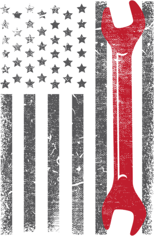 Funny Vintage Mechanic Distressed American Flag Long Sleeve Shirt