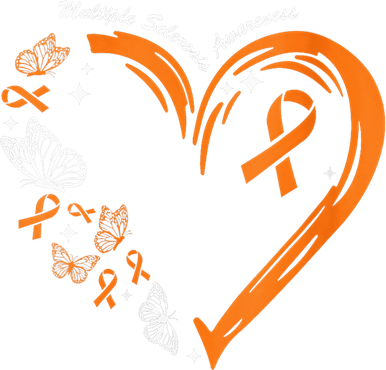 Heart Orange Ribbon Multiple Sclerosis Awareness Tote Bag