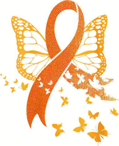 Multiple Sclerosis Awareness Orange Ribbon Butterfly Fighter Ceramic Ornament