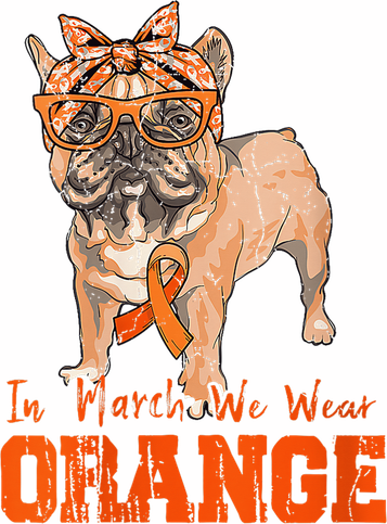 We Wear Orange Frenchie Dog Multiple Sclerosis Awareness Kids T-Shirt