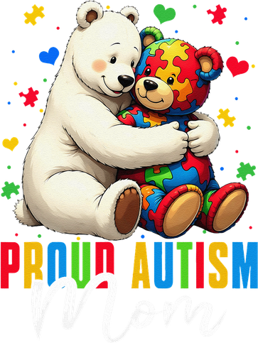 Proud Autism Mom Bear Autism Awareness Autistic Son Daughter Hooded Wearable Blanket