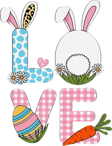 Easter Spring LOVE Bunny Ears Fluffy Tail Easter Egg Carrot Tank Top
