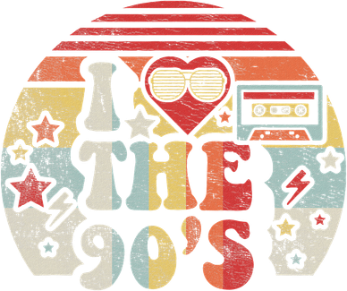 Vintage Retro Nineties 1990s 90s I Love The 90's Gift Kids T-Shirt