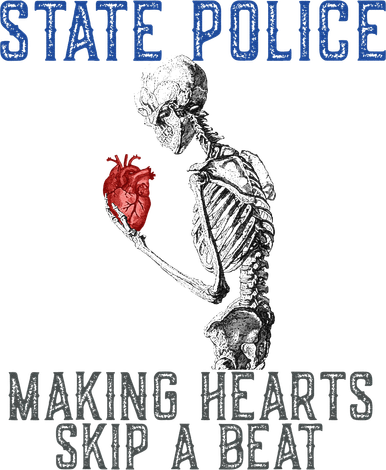 Funny State Police Making Hearts Skip Beat Skeleton Design Santa Hat