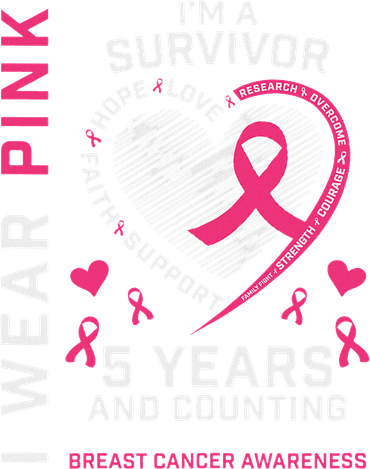 5 Years Cancer Free I Wear I'm A Breast Cancer Survivor Tumbler