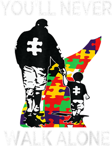 Autism Dad Support Alone Puzzle You'll Never Walk Magnet